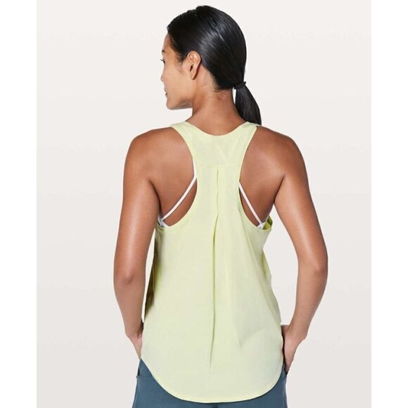 Lululemon Love Tank Pleated Dewy Yellow Athletic Tank Top 6 - Picture 1 of 5